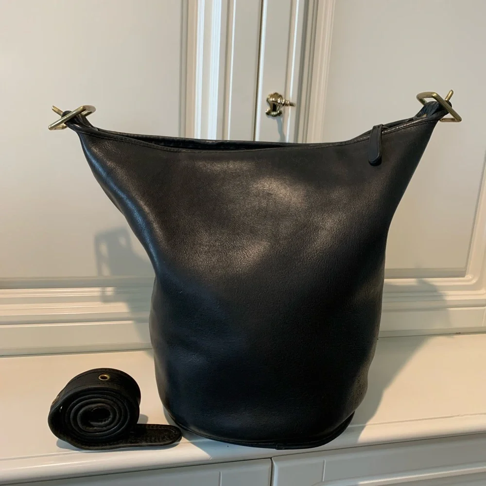 Coach | Bags | Vintage Coach Xl Duffle Sac Black Bucket Bag 985